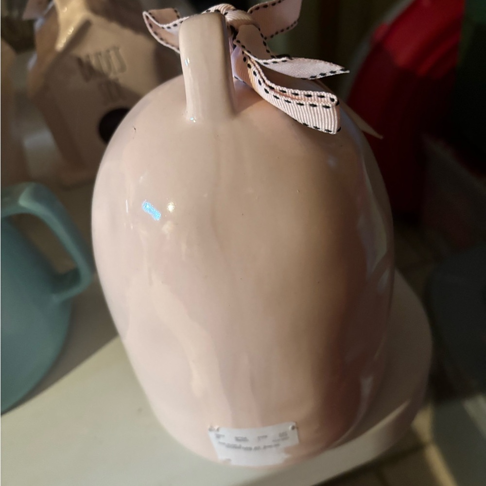 Pink Ceramic Dome with Ribbon - Picture 2 of 2